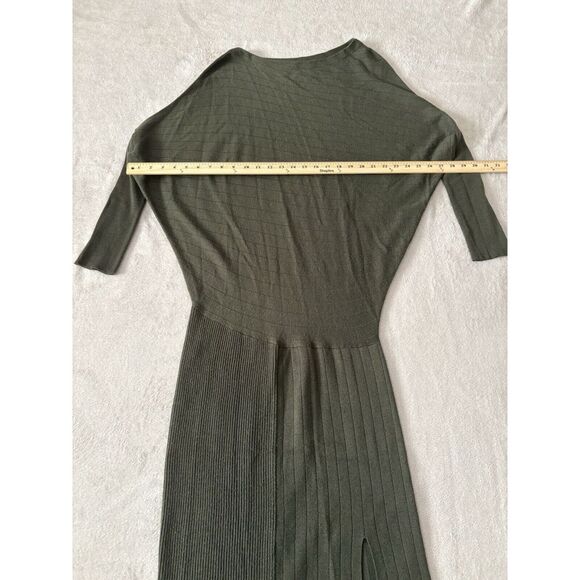 Victor‎ Alfaro Women's Size Medium Off The Shoulder Wool Sweater Dress Green - Picture 3 of 8